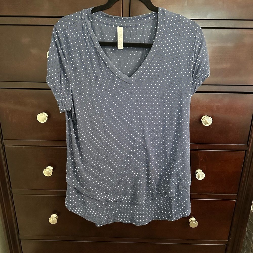 Latched Mama Blue Polka Dot V-Neck Nursing Top